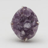 Amethyst Druzy Silver Rings