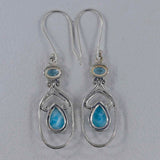 Genuine Larimar Silver Earrings