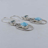 Genuine Larimar Silver Earrings