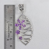 Amethyst Flower Cluster Pendant with Matching Earring Set