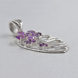 Amethyst Flower Cluster Pendant with Matching Earring Set