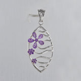 Amethyst Flower Cluster Pendant with Matching Earring Set