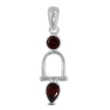 925 Silver Garnet  Pendant