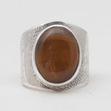Tiger Eye Silver Rings