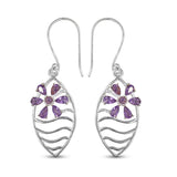 Amethyst Flower Cluster Pendant with Matching Earring Set