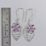 Amethyst Flower Cluster Pendant with Matching Earring Set