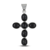 Black Star Holy Cross Silver Pendant