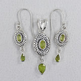 Peridot Silver Pendant Set at Best Price