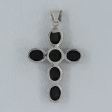 Black Star Holy Cross Silver Pendant