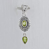 Peridot Gemstone Silver Pendant Set