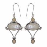 Osmina Pearl and Ethiopian Opal Silver Earrings