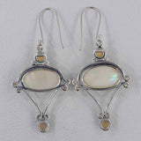 Osmina Pearl and Ethiopian Opal Silver Earrings