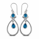 Blue Topaz Silver Earrings