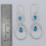 Blue Topaz Silver Earrings