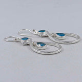 Blue Topaz Silver Earrings