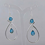 Blue Topaz Silver Earrings