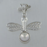 Pearl Dragonfly 925 Silver Pendant