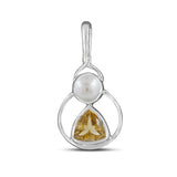 Citrine & Pearl 925 Sterling Silver Pendant