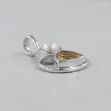 Citrine & Pearl 925 Sterling Silver Pendant