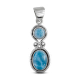 Larimar 925 Sterling Silver Pendant