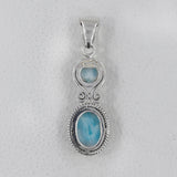 Larimar 925 Sterling Silver Pendant