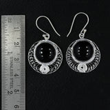 Black Onyx Tarakashi Silver Earrings