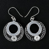 Black Onyx Tarakashi Silver Earrings