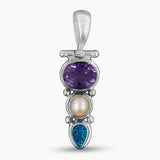 Blue Topaz Silver Pendants