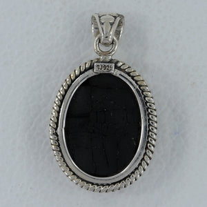 Raw Black Tourmaline Silver Pendants