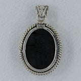 Raw Black Tourmaline Silver Pendant