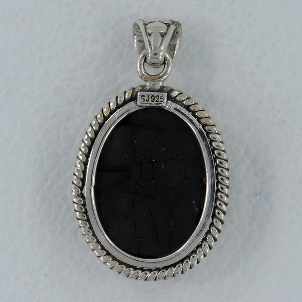 Raw Black Tourmaline Silver Pendants