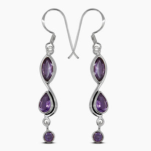Amethyst Silver Earrings