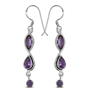 Amethyst Silver Earrings