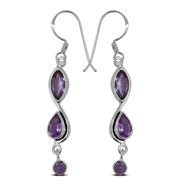 Amethyst Silver Earrings