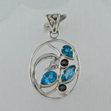 Blue Topaz Silver Pendant