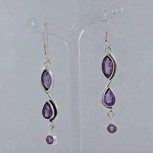 Amethyst Silver Earrings