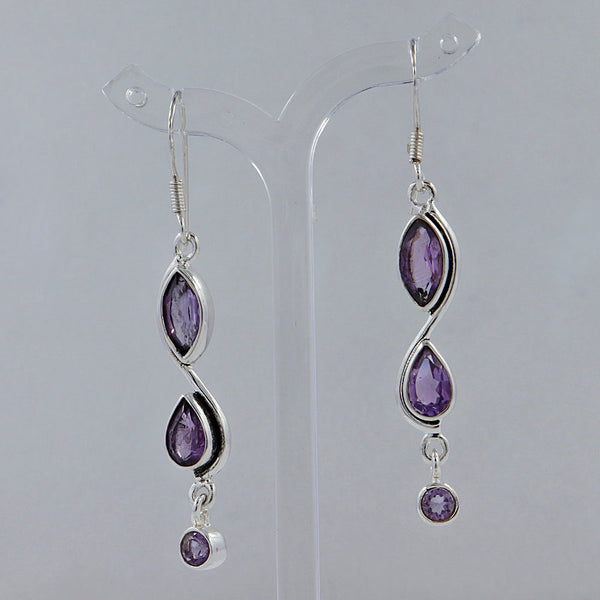 Amethyst Silver Earrings