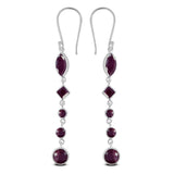 Ruby Silver Earrings