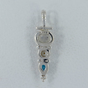 Rainbow Moonstone Silver Pendants