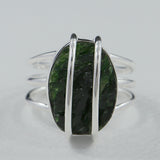 Raw Chrome Diopside Silver Ring