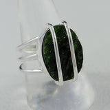 Raw Chrome Diopside Silver Ring