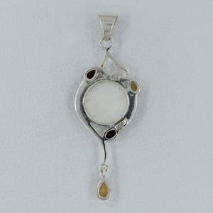 Rainbow Titanium Druzy Silver Pendants