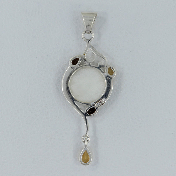 Rainbow Titanium Druzy Silver Pendants