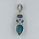 Rainbow Moonstone Sterling Silver Pendant