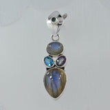 Rainbow Moonstone Sterling Silver Pendant