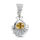 Citrine Pendant 925 Sterling Silver