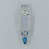 Rainbow Moonstone 925 Silver Pendant