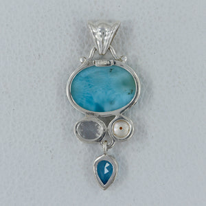 925 Sterling Silver Larimar Pendants