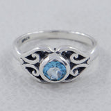 Natural Blue Topaz Silver Ring