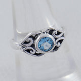 Natural Blue Topaz Silver Ring